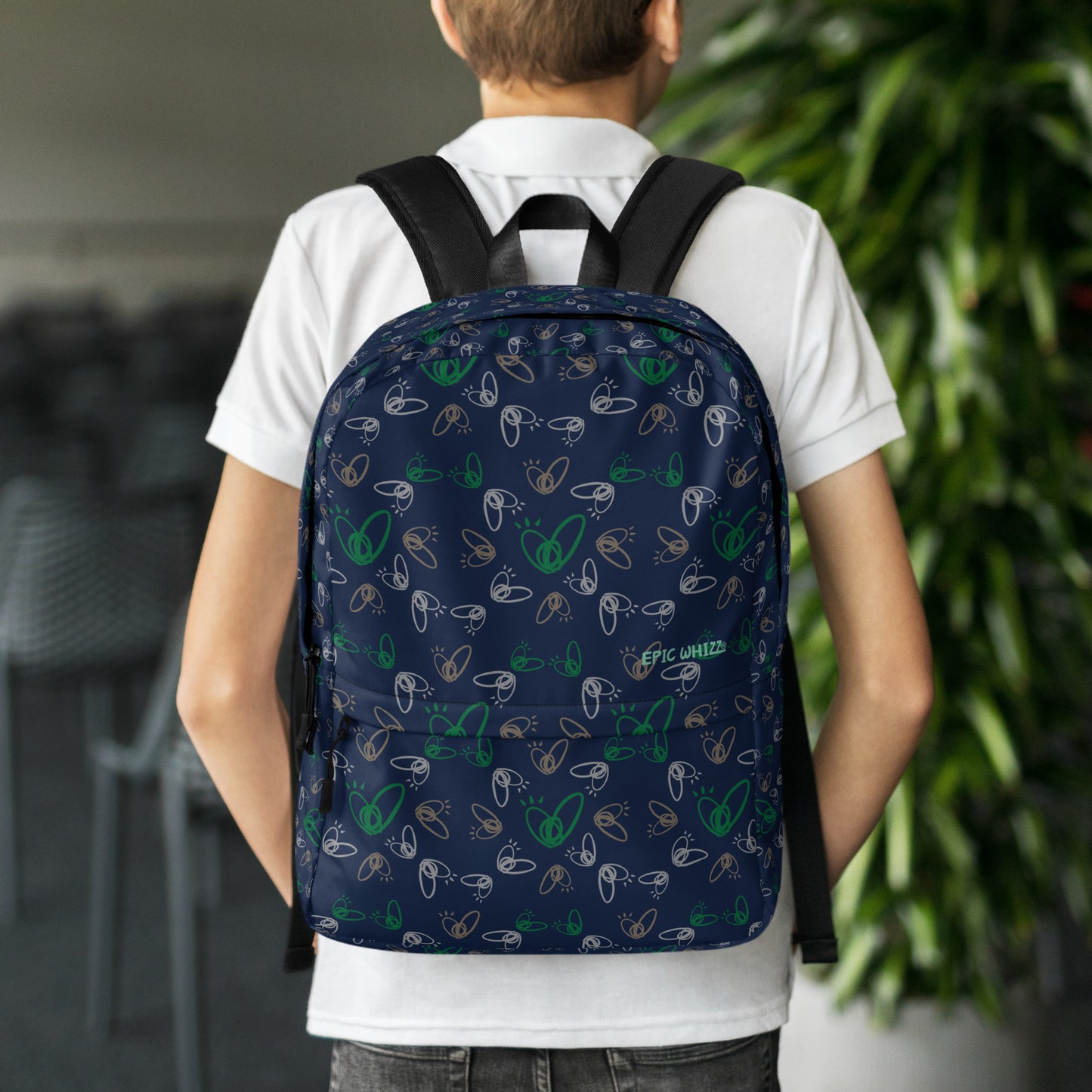 Epic Whizz® Heart_Pattern_Navy_Backpack