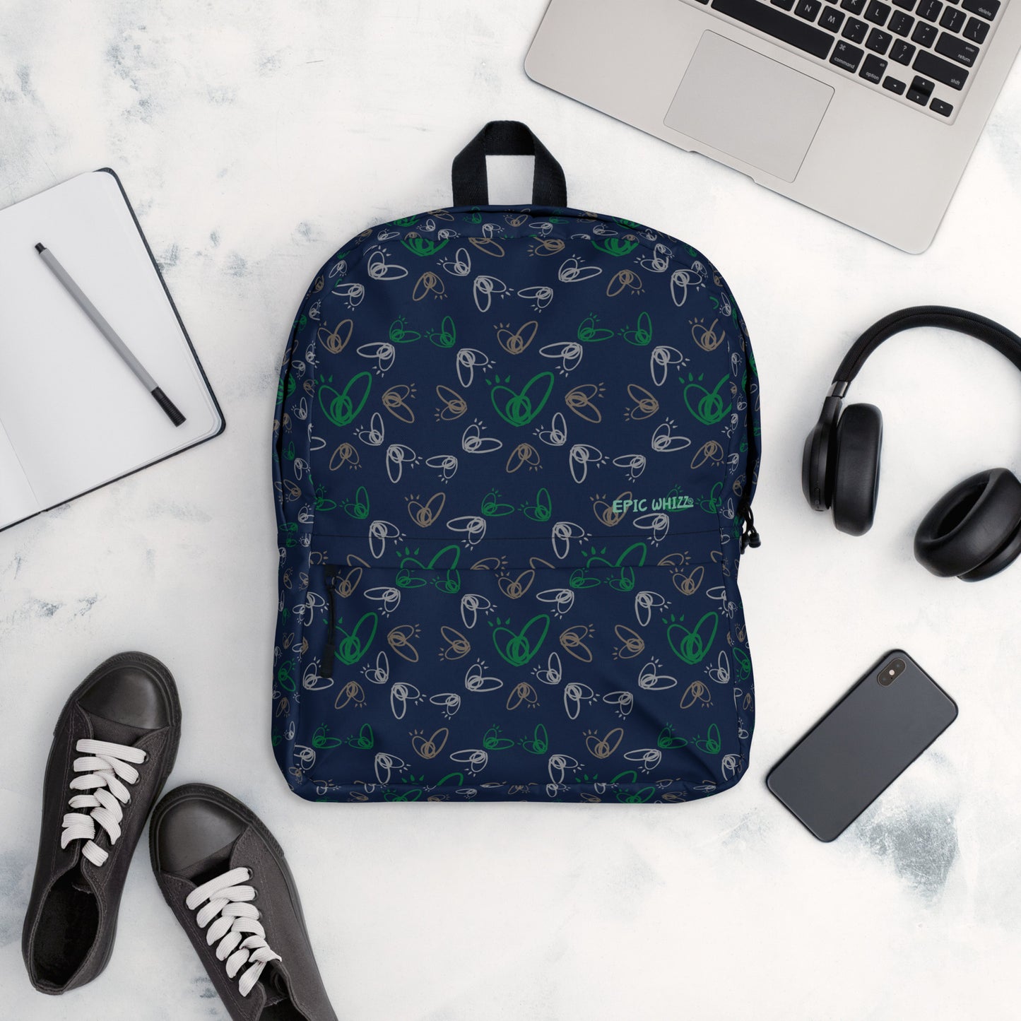 Epic Whizz® Heart_Pattern_Navy_Backpack