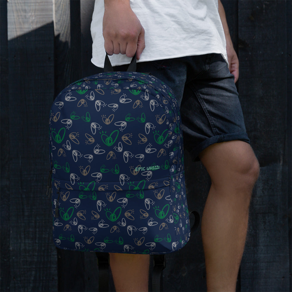 Epic Whizz® Heart_Pattern_Navy_Backpack