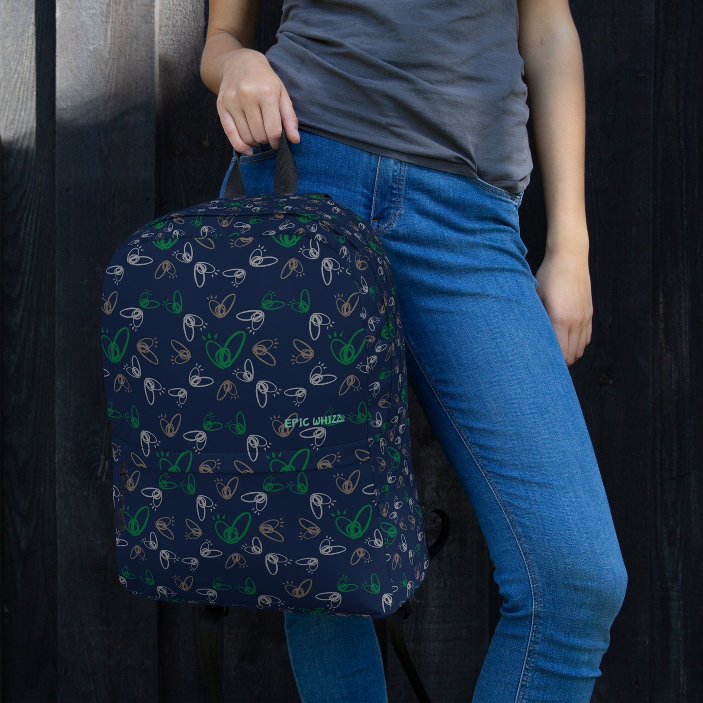 Epic Whizz® Heart_Pattern_Navy_Backpack
