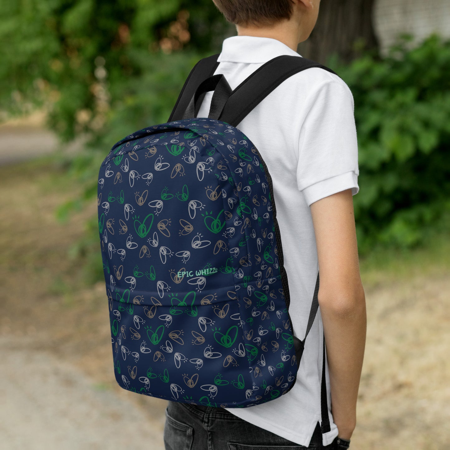 Epic Whizz® Heart_Pattern_Navy_Backpack