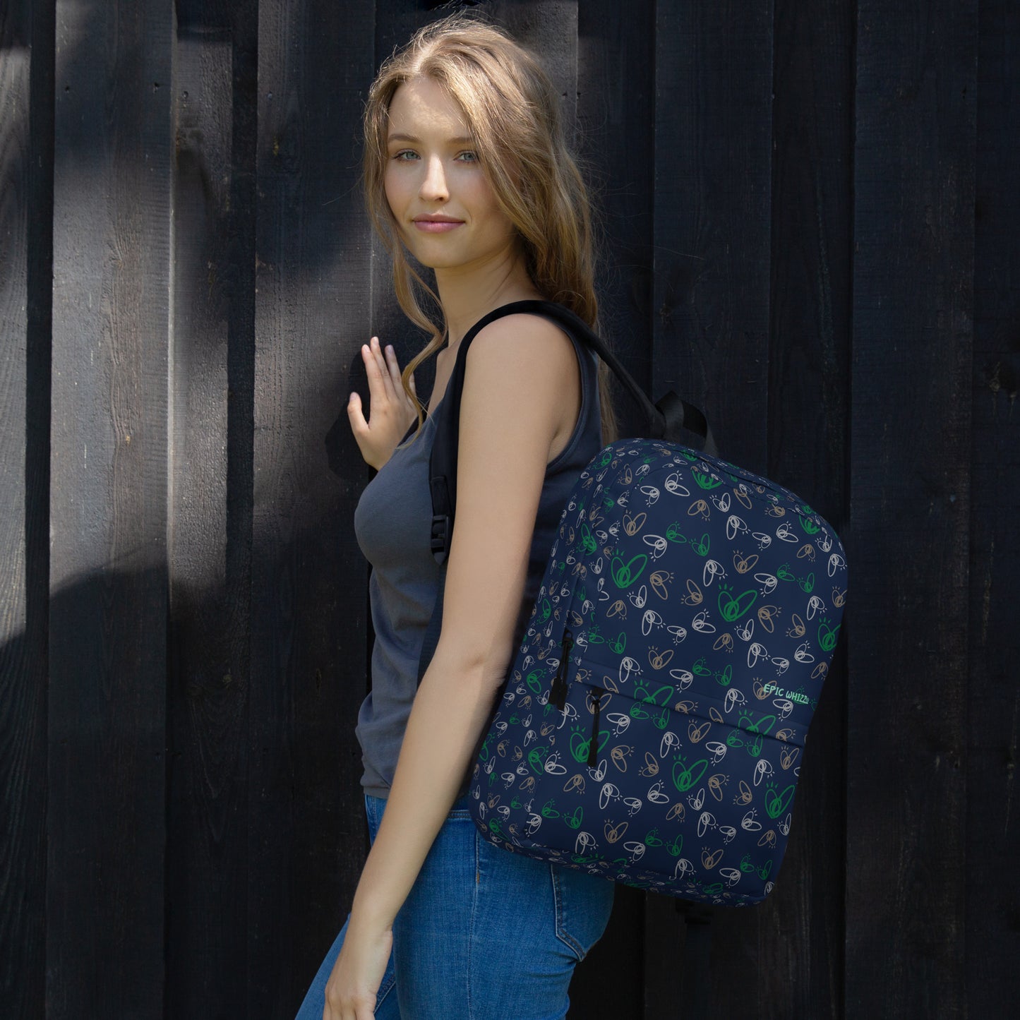 Epic Whizz® Heart_Pattern_Navy_Backpack