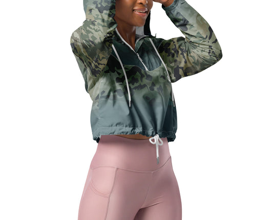 Epic Gothic Camouflage_Women’s Cropped Windbreaker