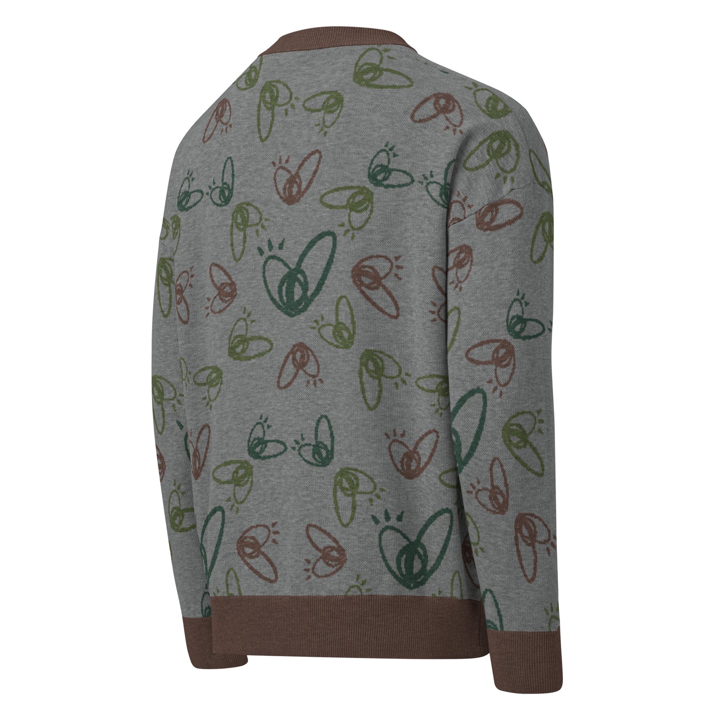 Epic Whizz® Heart-Pattern_Relaxed Fit Knitted Crew Neck sweater