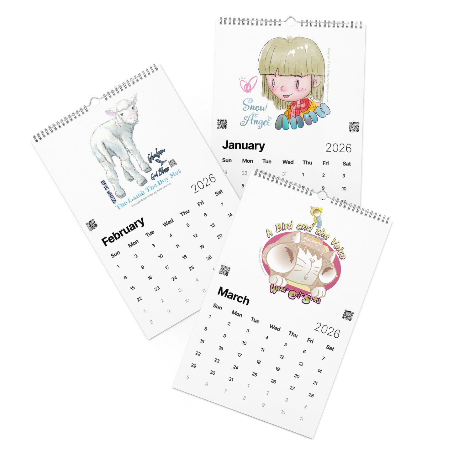 Epic Whizz®_Book Characters_Wall Calendar (2026)