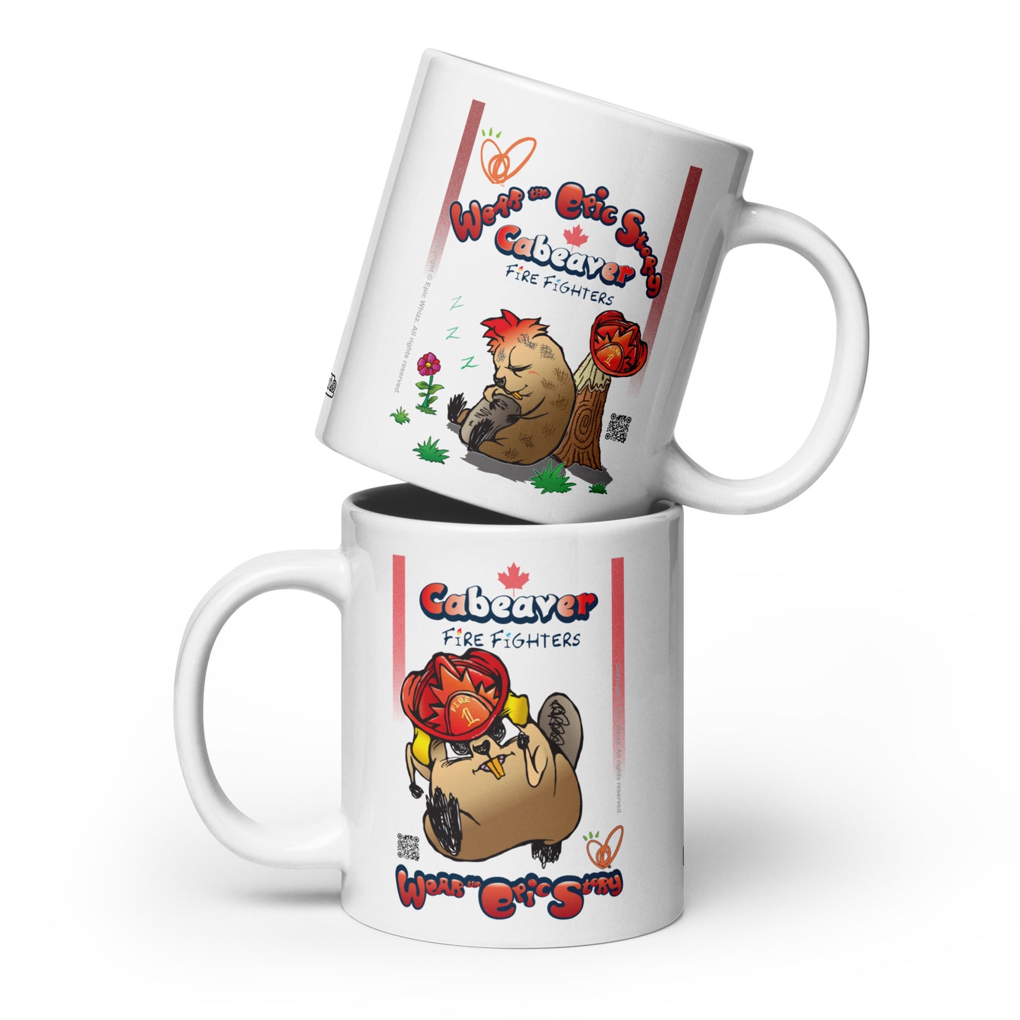 Cabeaver_Firefighters_White glossy mug