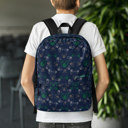 Epic Whizz® Heart_Pattern_Backpack_Navy