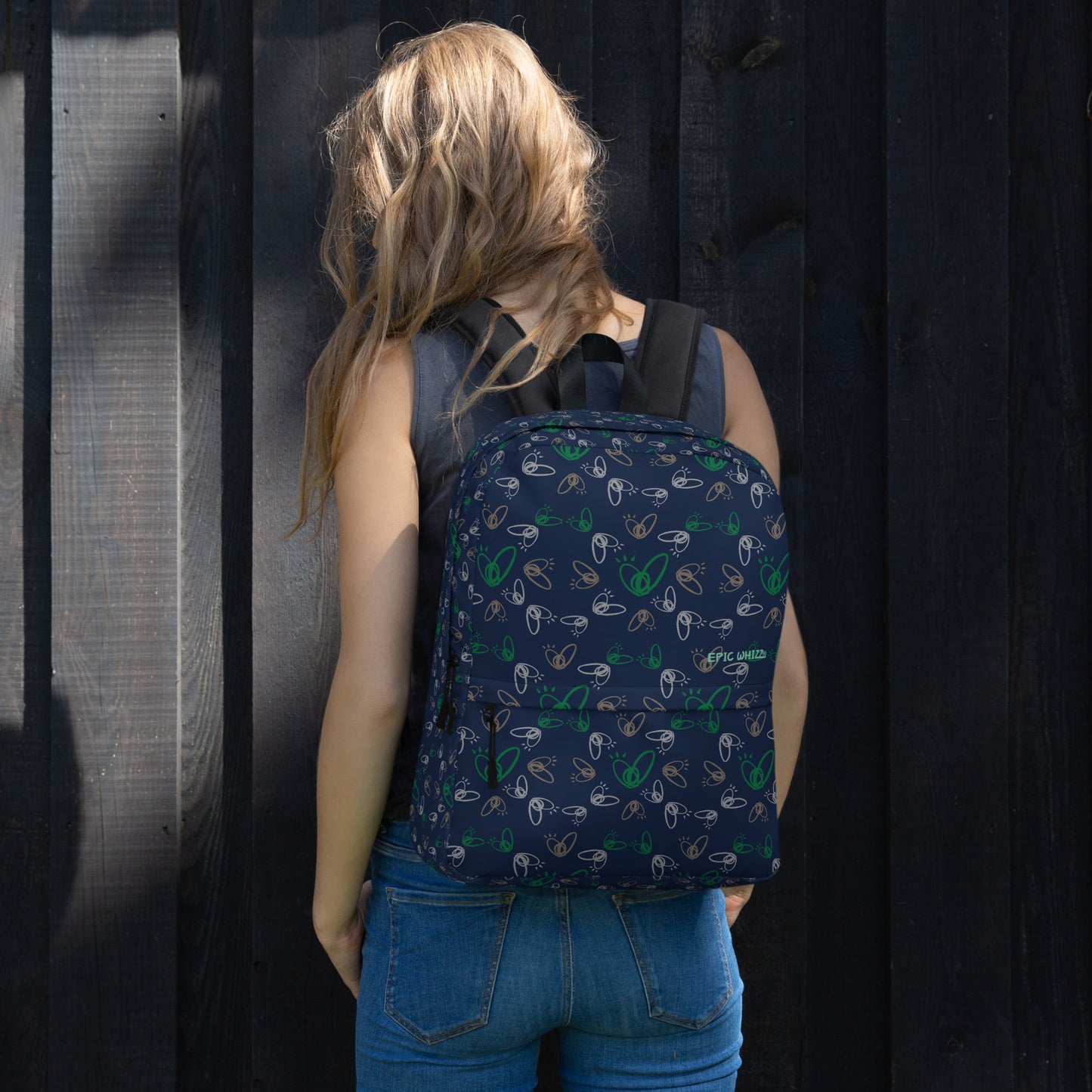 Epic Whizz® Heart_Pattern_Navy_Backpack