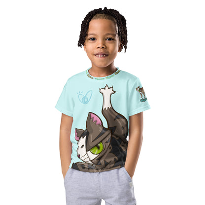 Gippeum-Light Cyan_Kids Crew Neck T-Shirt