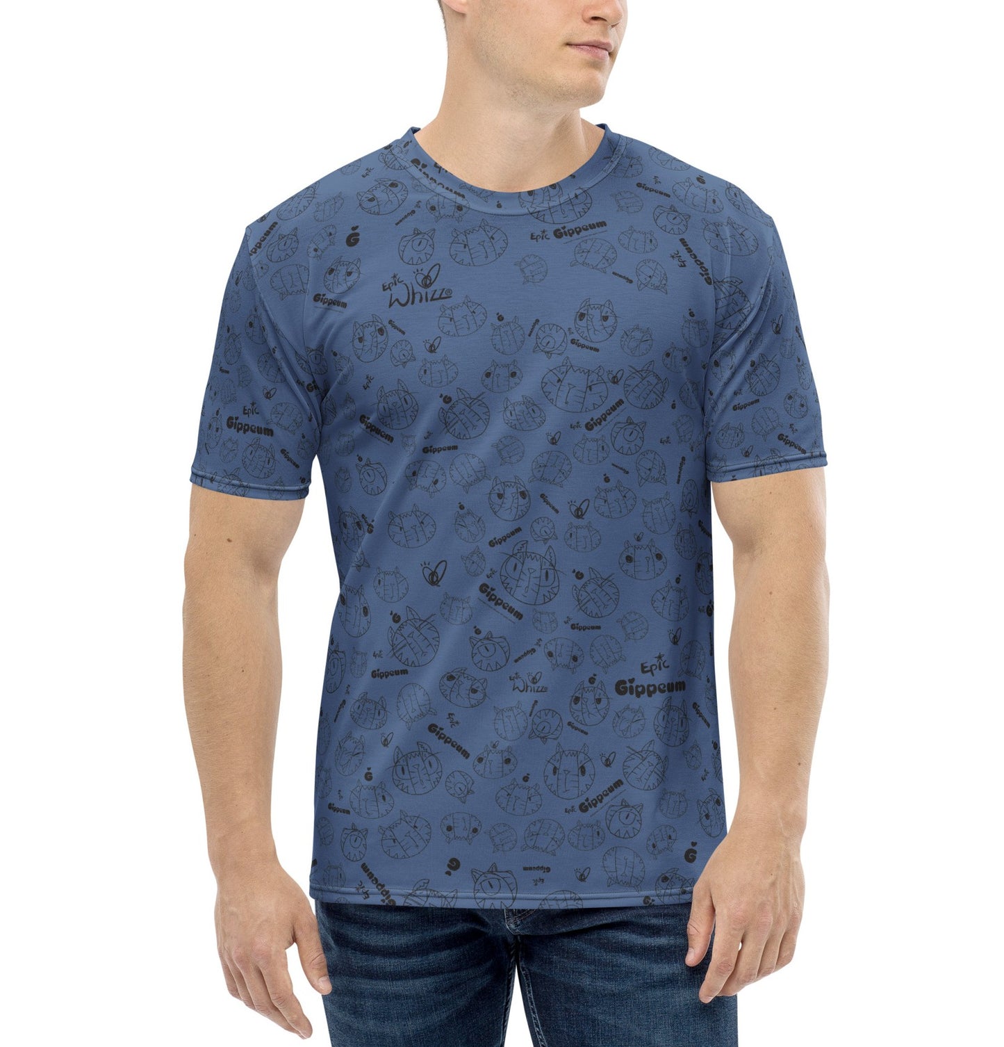 Gippeum-Pattern-Kashmir Blue_Men's Crew Neck T-Shirt