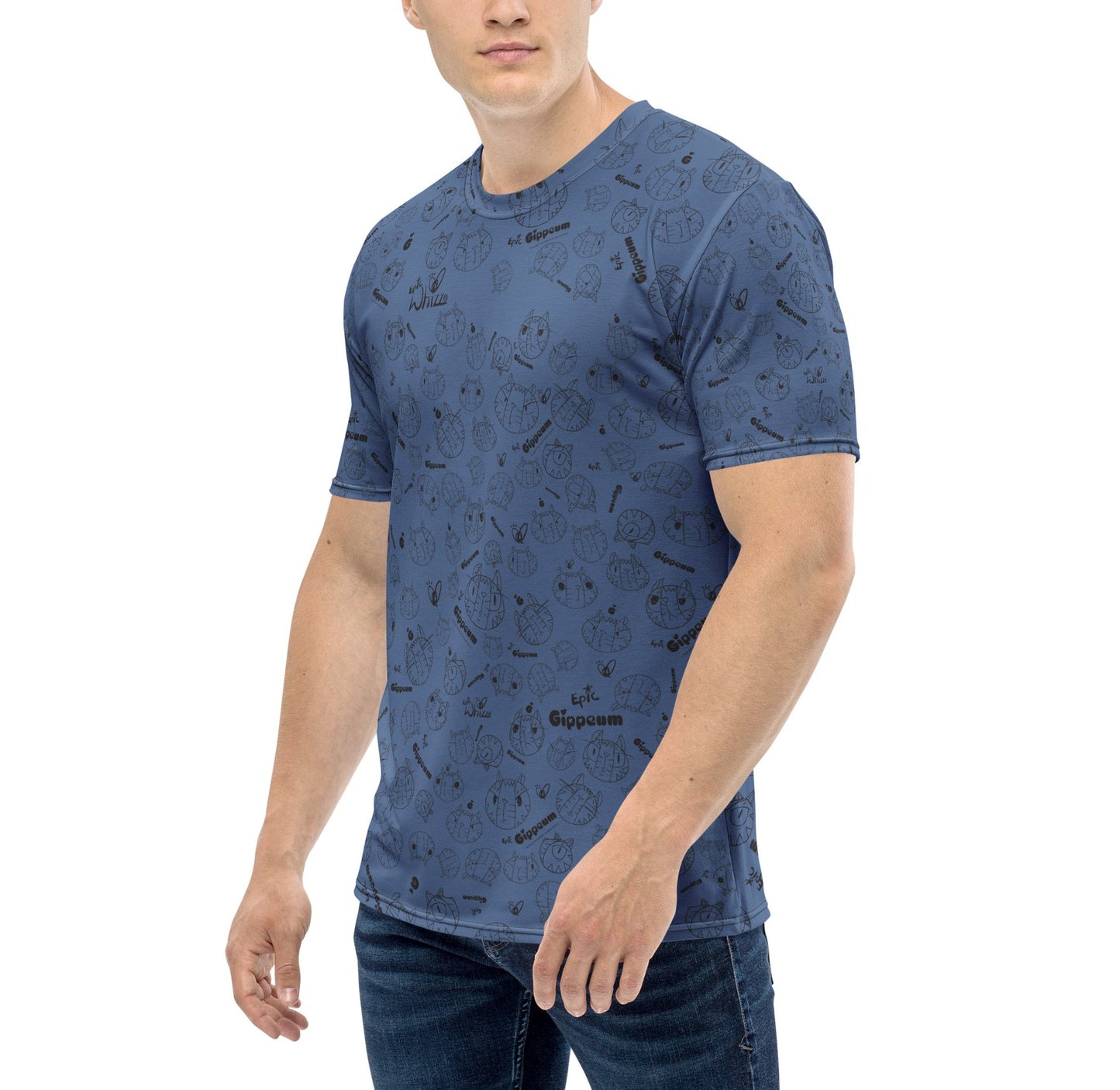 Gippeum-Pattern-Kashmir Blue_Men's Crew Neck T-Shirt