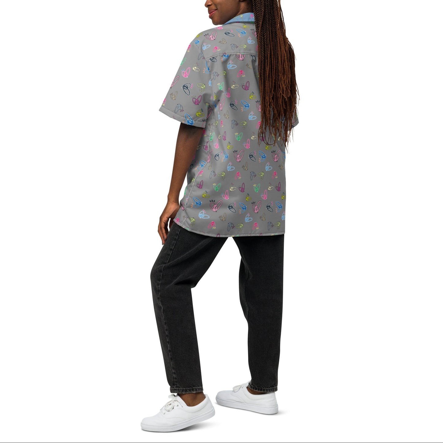 Epic Whizz® Heart-Pattern_Unisex Button Shirt_Noble
