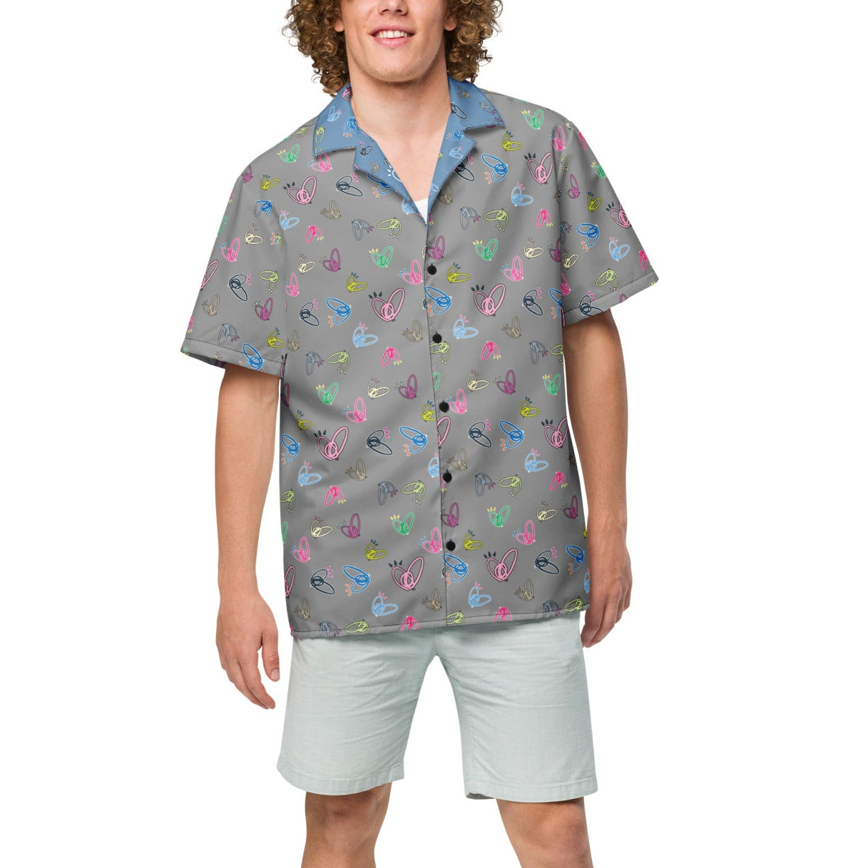 Epic Whizz® Heart-Pattern_Unisex Button Shirt_Noble
