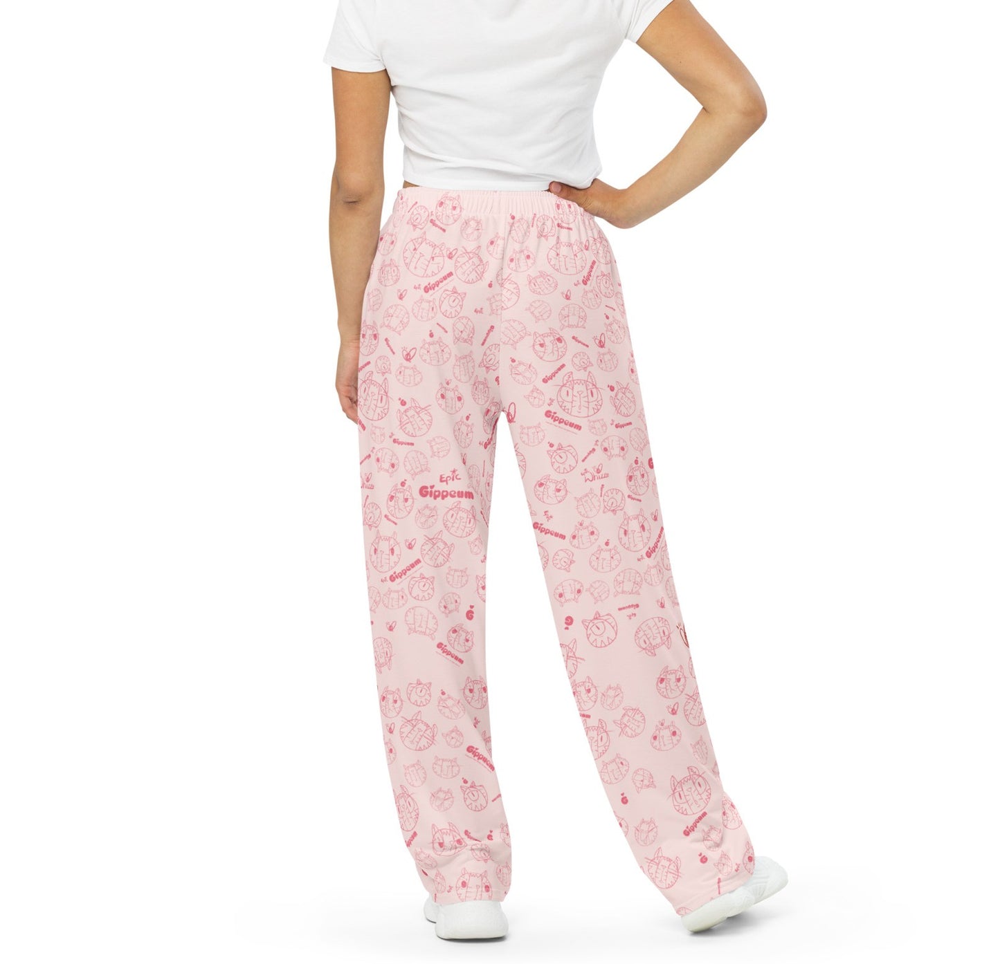 Gippeum-Pattern-Misty Rose_Women's Wide-Leg Pants