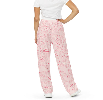 Gippeum-Pattern-Misty Rose_Women's Wide-Leg Pants