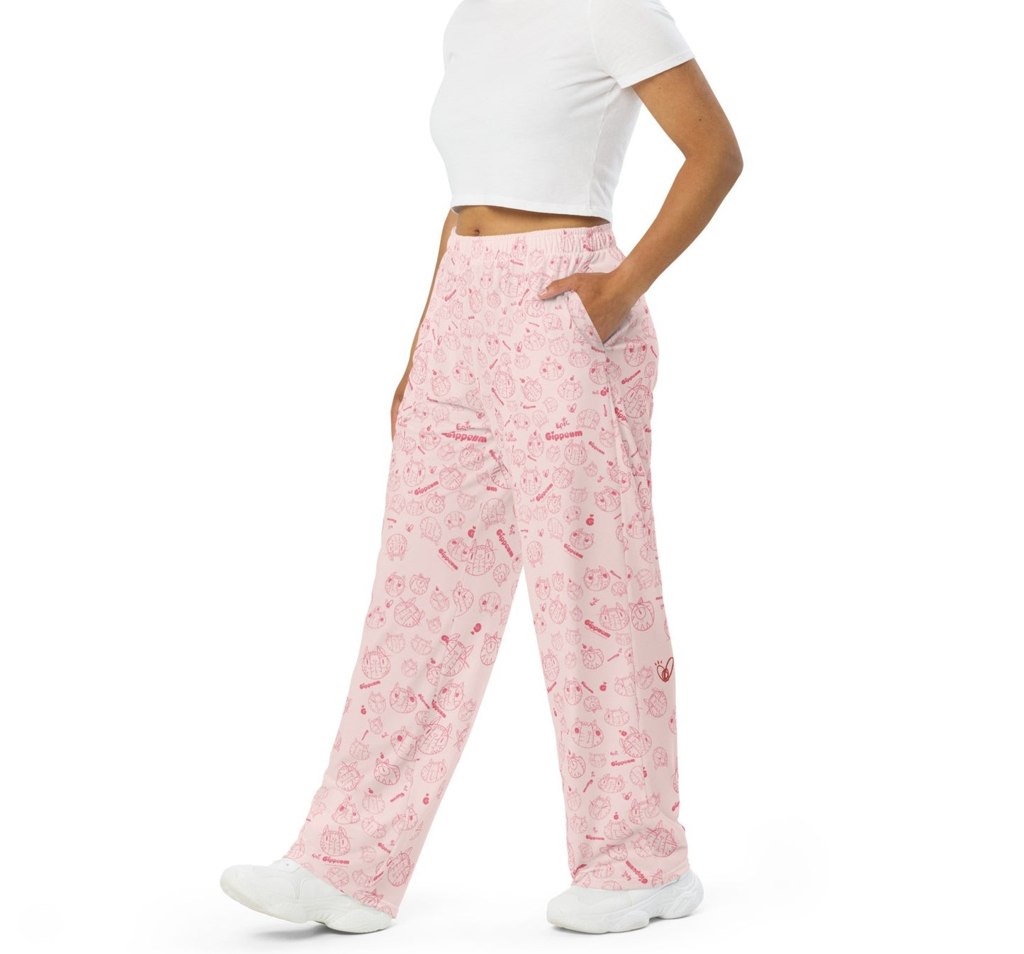 Gippeum-Pattern-Misty Rose_Women's Wide-Leg Pants