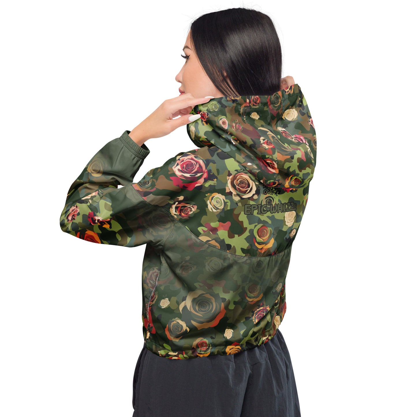 Epic Rose Camouflage_Women’s Cropped Windbreaker