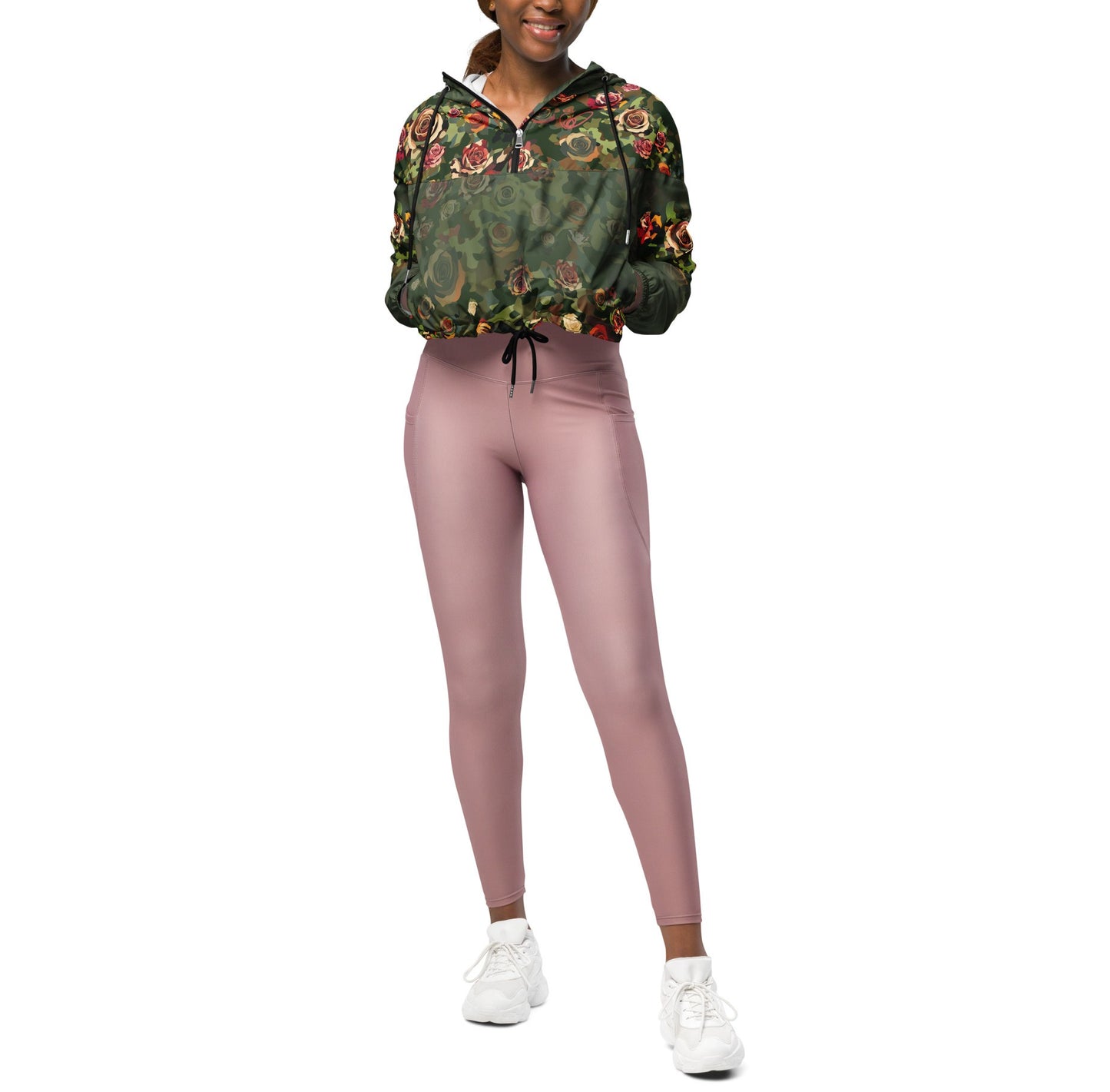 Epic Rose Camouflage_Women’s Cropped Windbreaker