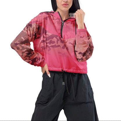 Epic Brink Pink Camouflage_Women’s Cropped Windbreaker
