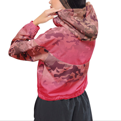 Epic Brink Pink Camouflage_Women’s Cropped Windbreaker