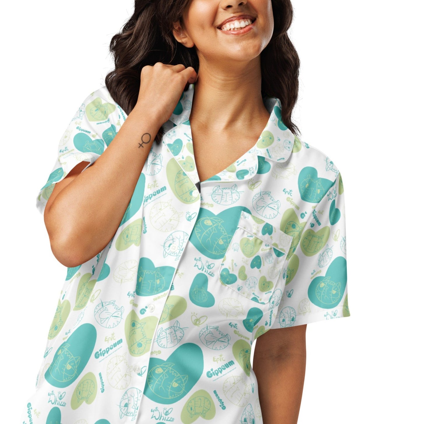 Gippeum-Pattern-Women’s Short Sleeve Pajama Top