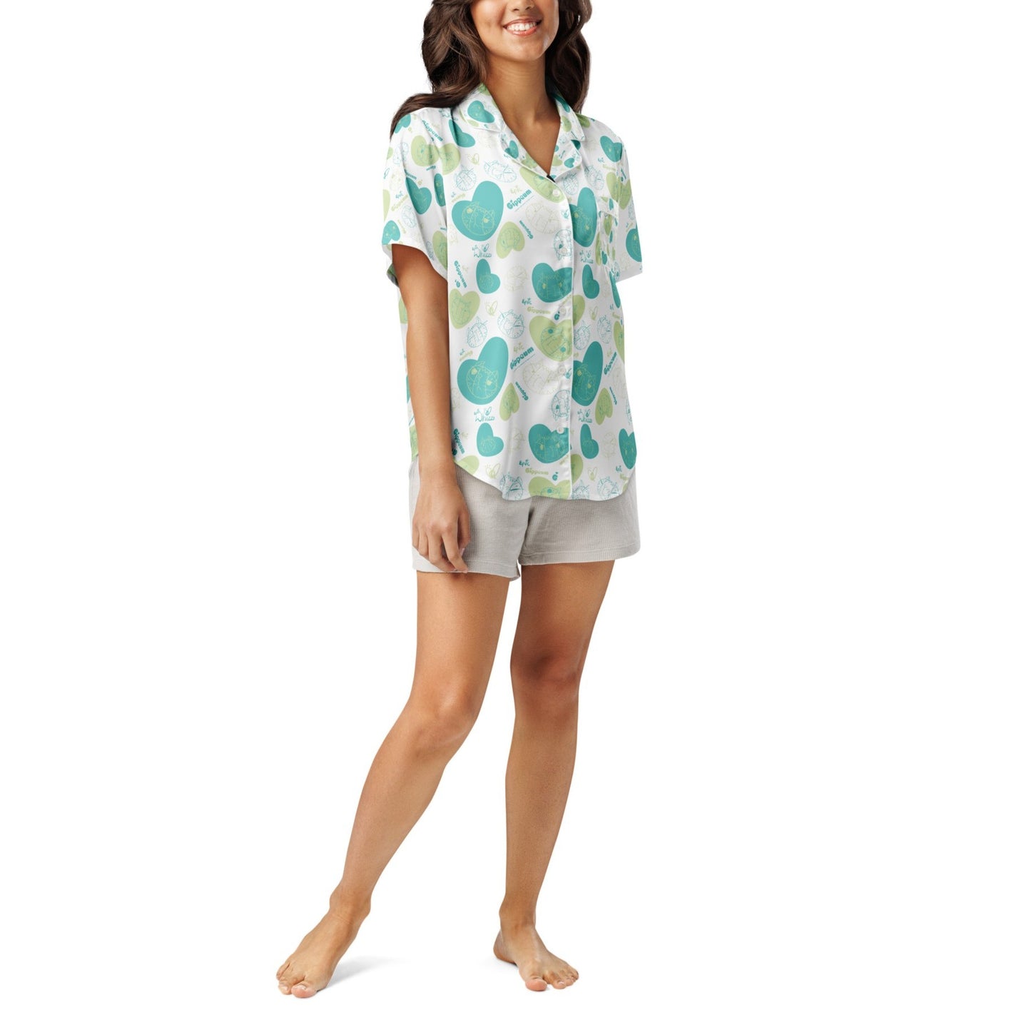 Gippeum-Pattern-Women’s Short Sleeve Pajama Top