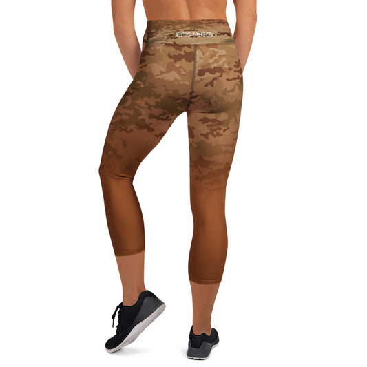 Epic Saddle Brown Camouflage_Yoga Capri Leggings