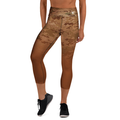 Epic Saddle Brown Camouflage_Yoga Capri Leggings