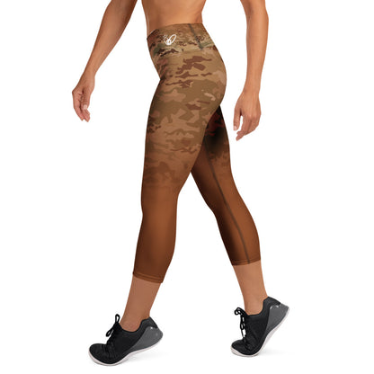 Epic Saddle Brown Camouflage_Yoga Capri Leggings