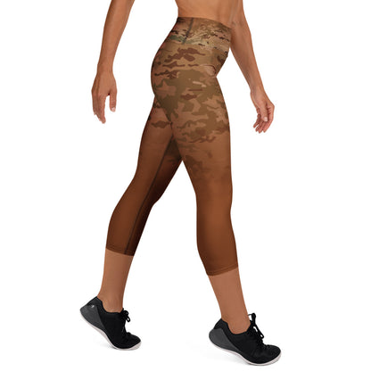 Epic Saddle Brown Camouflage_Yoga Capri Leggings