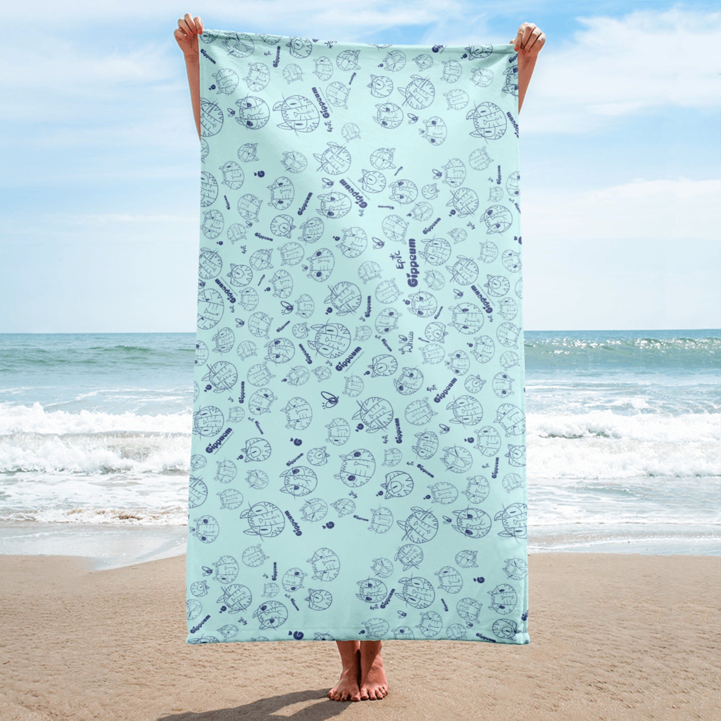 Gippeum-Pattern-Light Cyan_Beach Towel