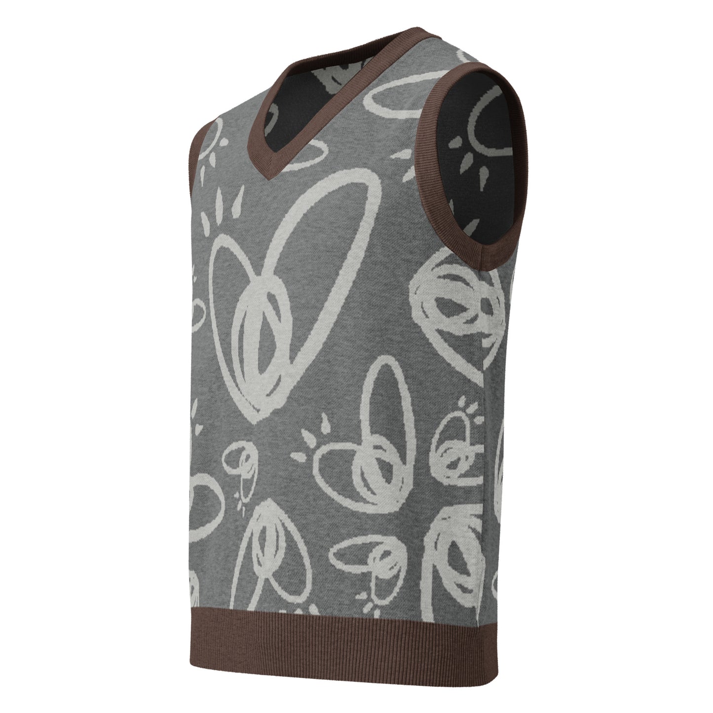 Epic Whizz® Heart-Pattern_Knitted V-neck vest