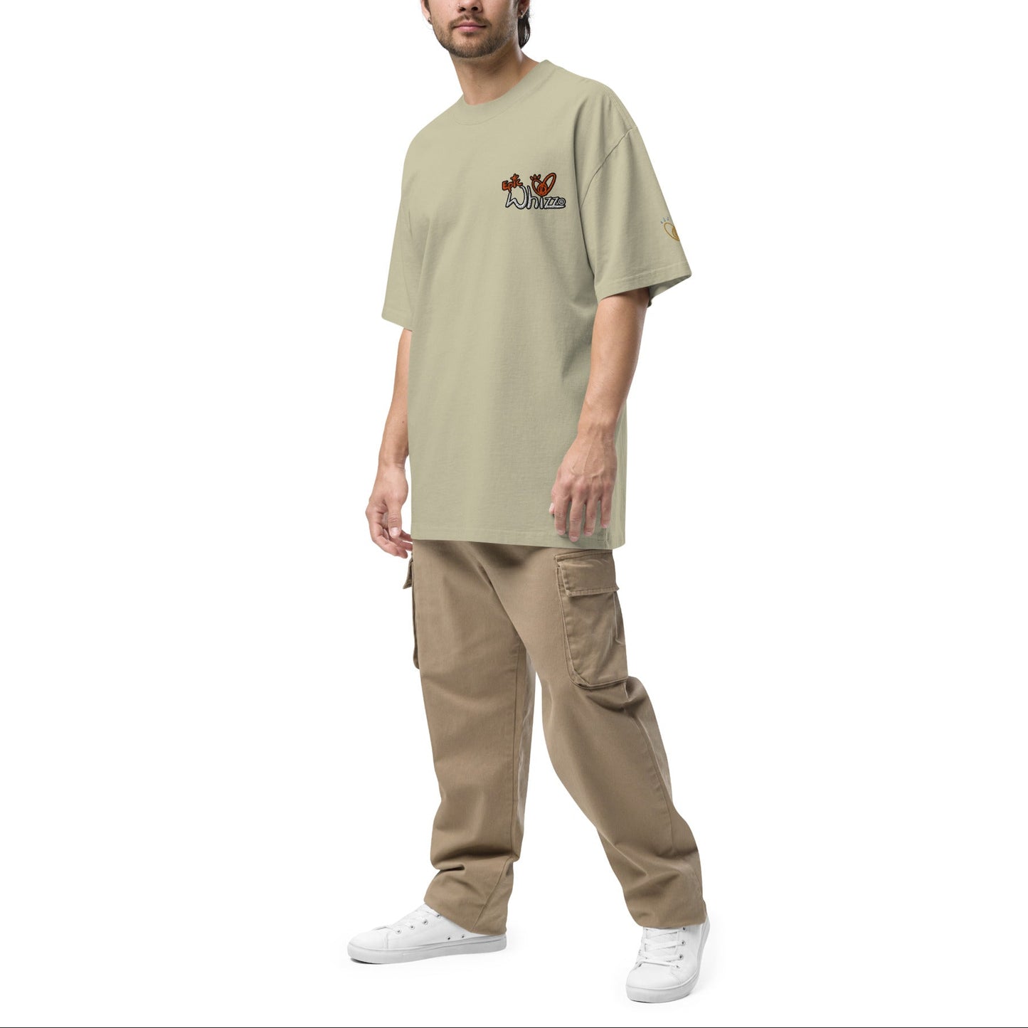 Epic Whizz® Logo Embroidered_Oversized Faded T-shirt