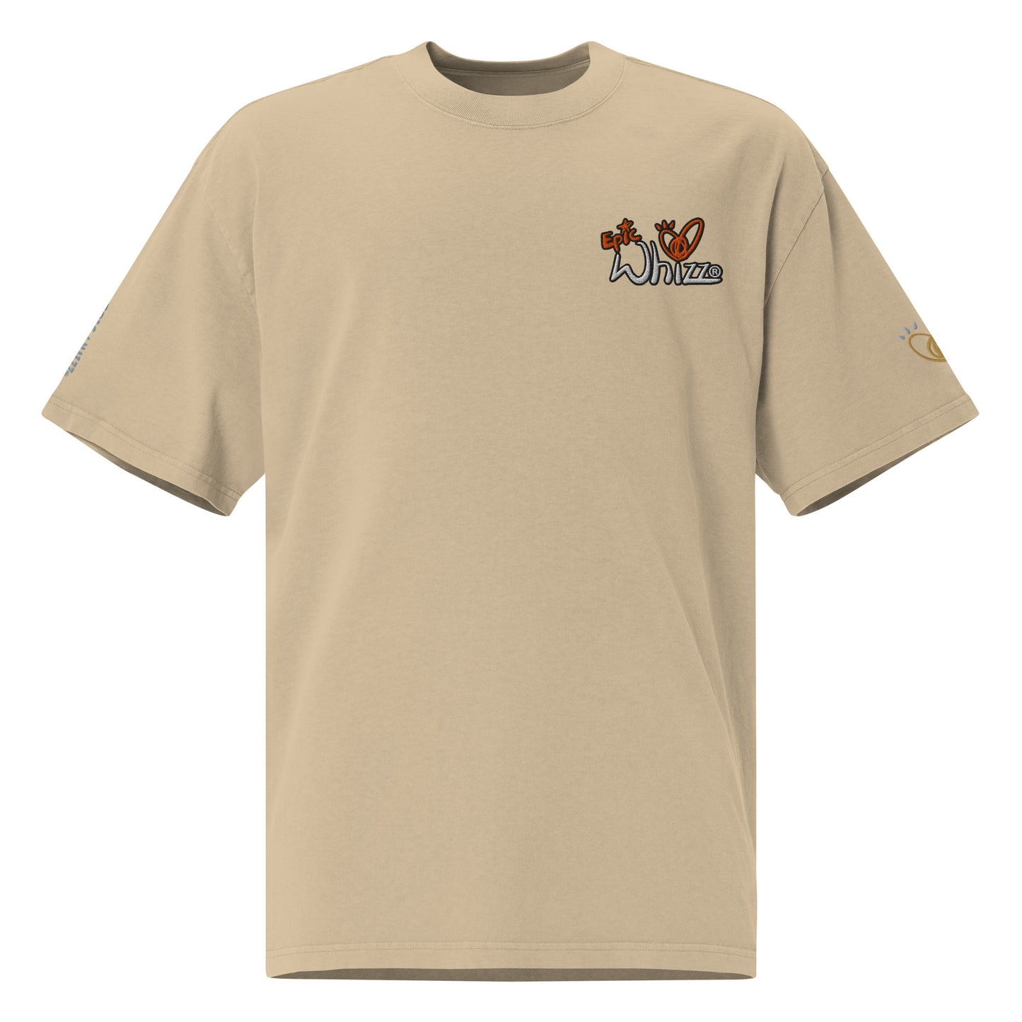 Epic Whizz® Logo Embroidered_Oversized Faded T-shirt