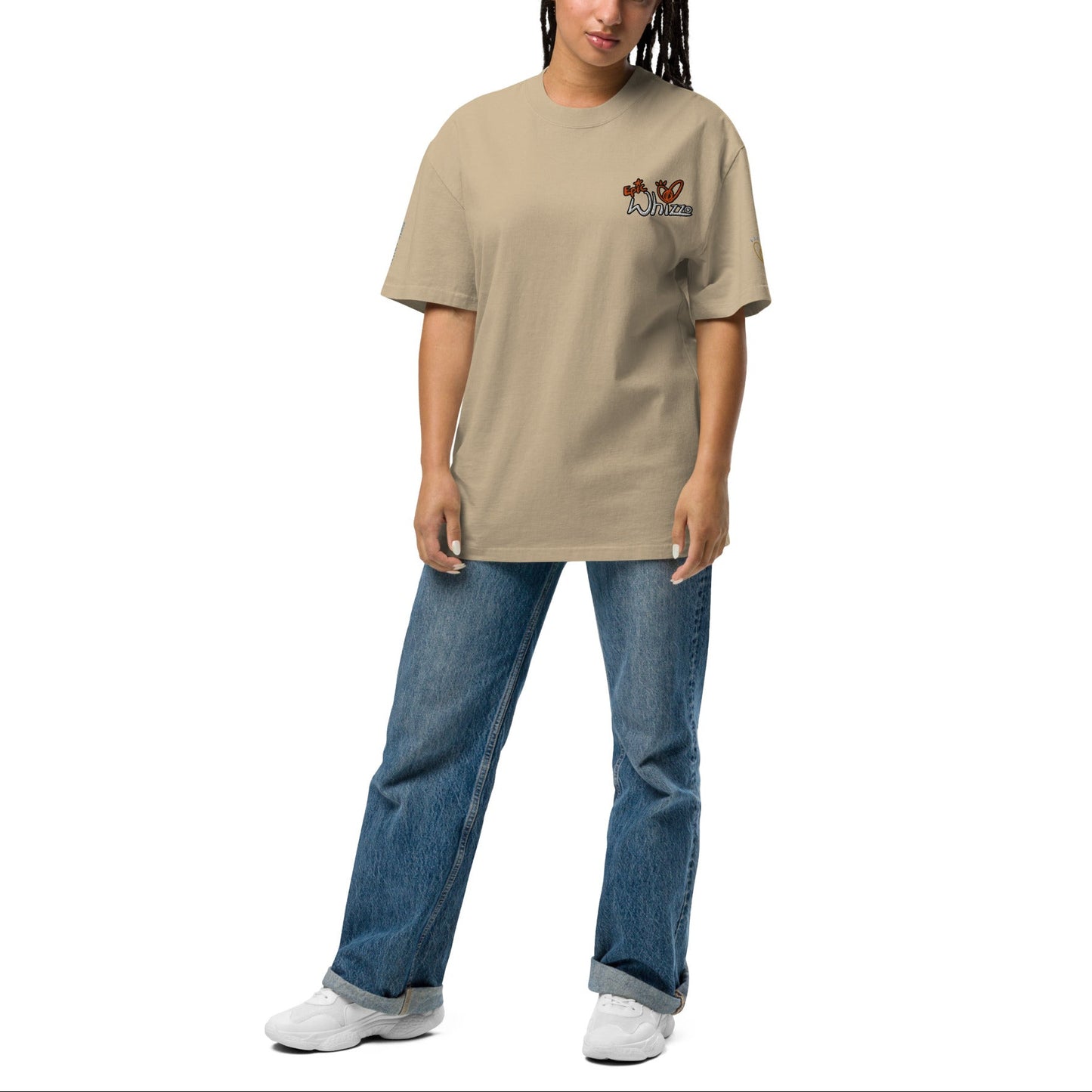 Epic Whizz® Logo Embroidered_Oversized Faded T-shirt