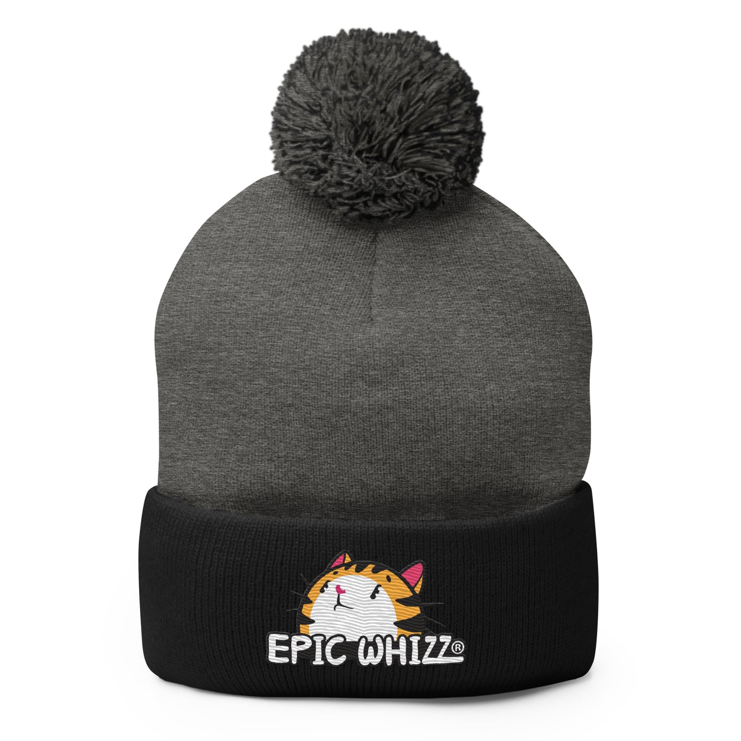 Tabby-Embroidery_Pom-Pom Beanie