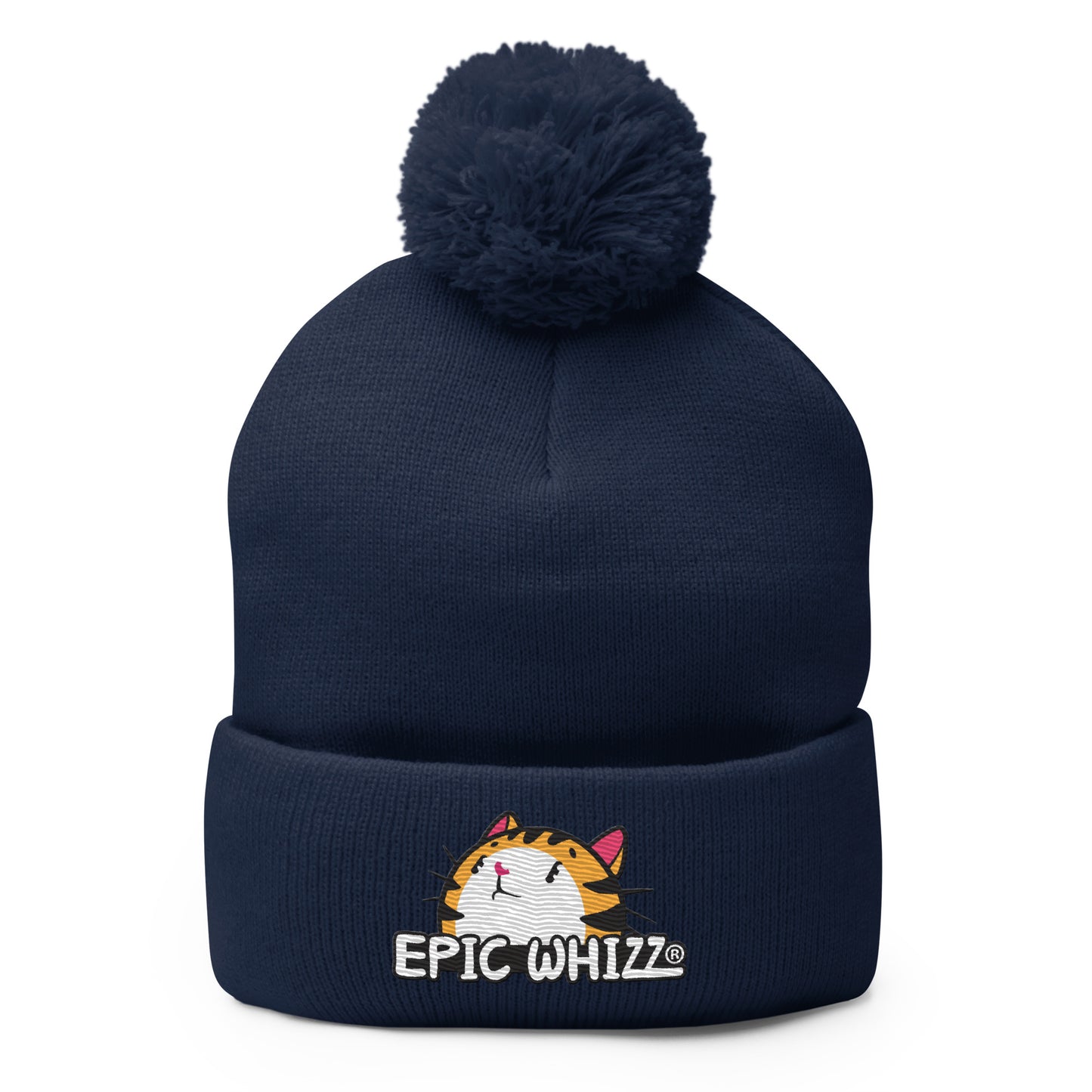 Tabby-Embroidery_Pom-Pom Beanie