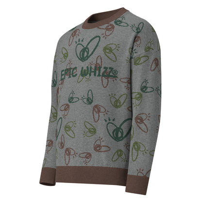 Epic Whizz® Heart-Pattern_Relaxed Fit Knitted Crew Neck Sweater