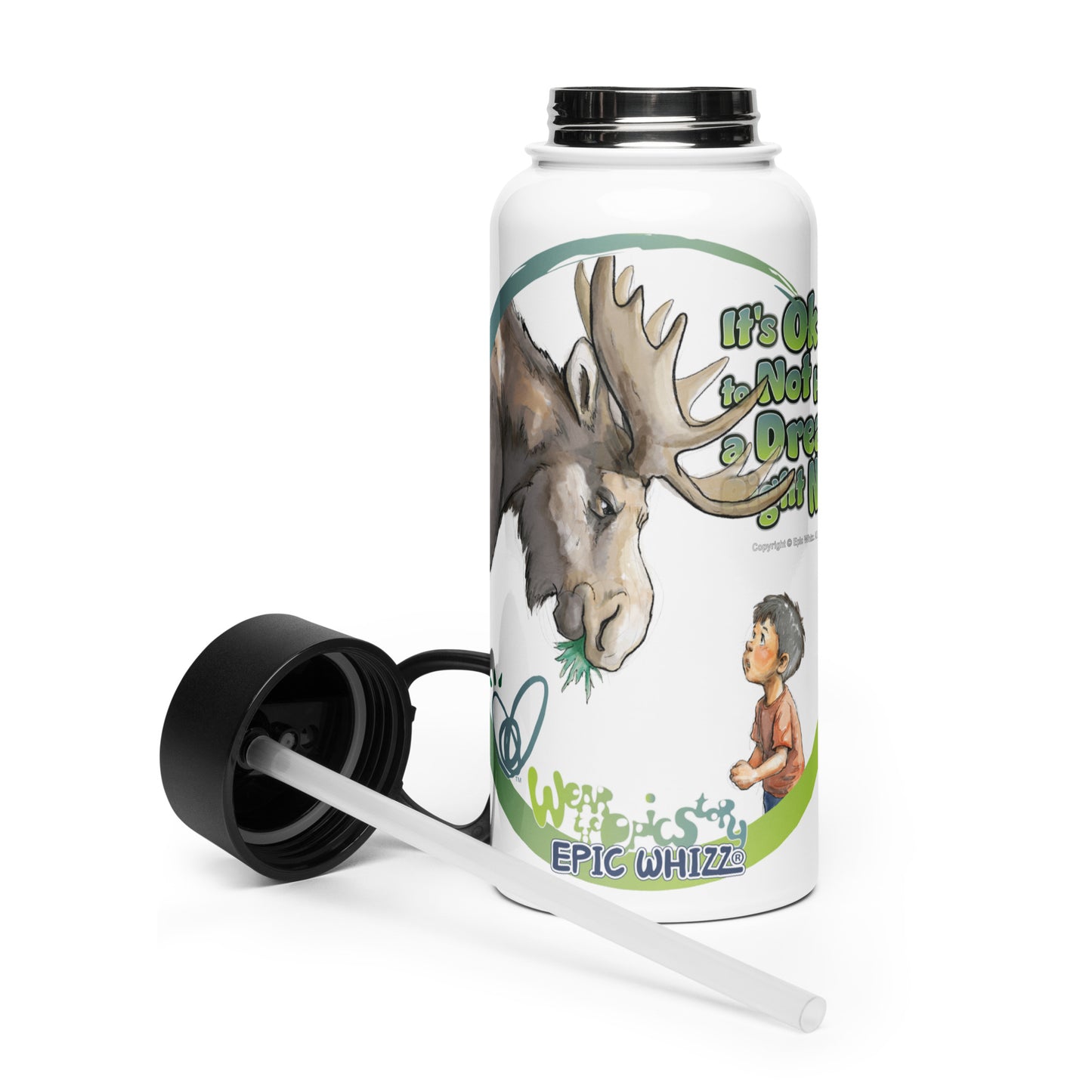 The Child_Stainless Steel Water Bottle with a Straw Lid