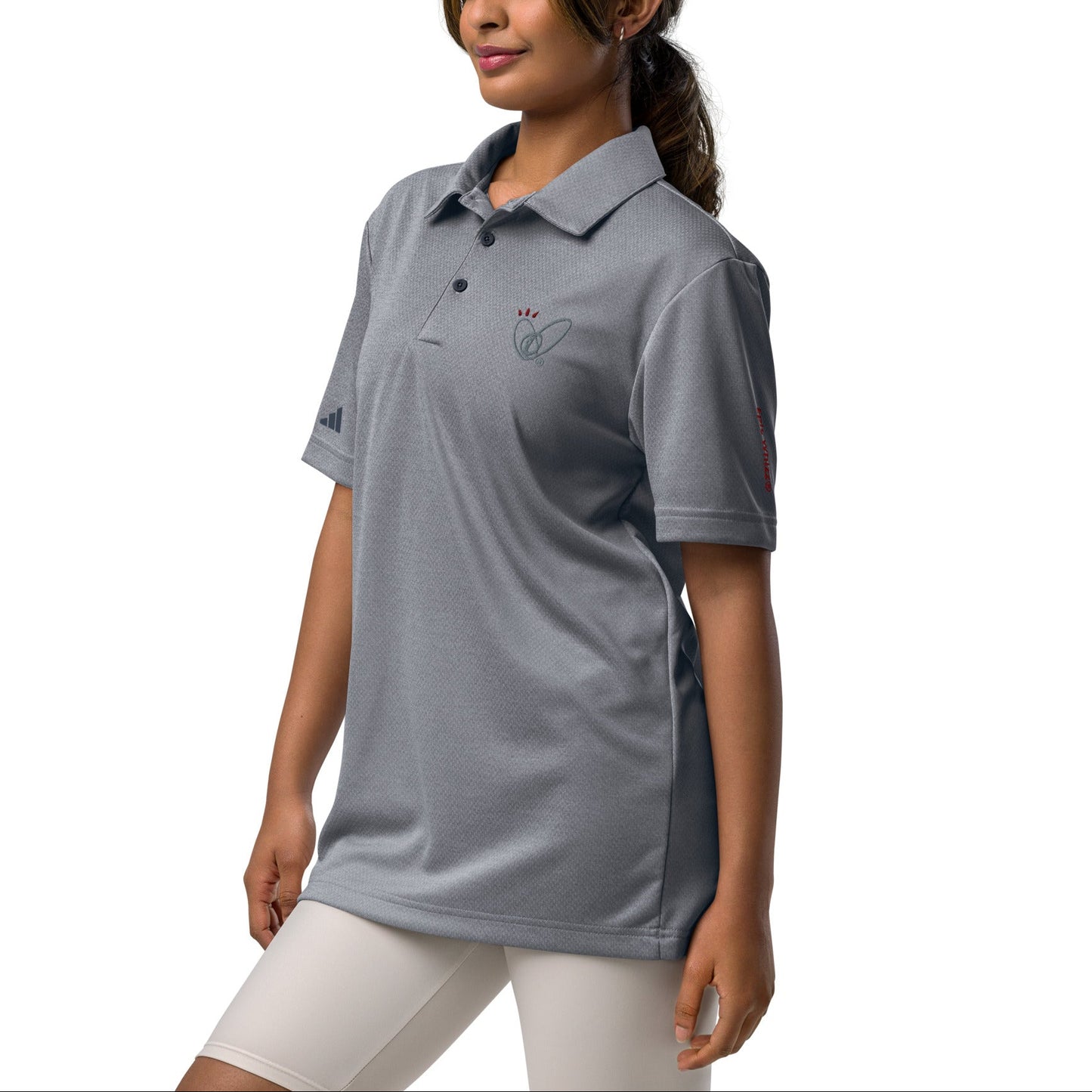 Epic Whizz® Heart-Embroidered_Unisex Adidas Space-Dyed Polo Shirt
