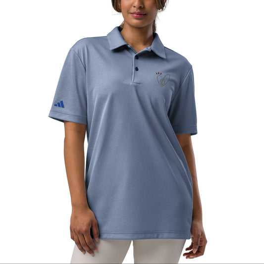 Epic Whizz® Heart-Embroidered_Unisex Adidas Space-Dyed Polo Shirt