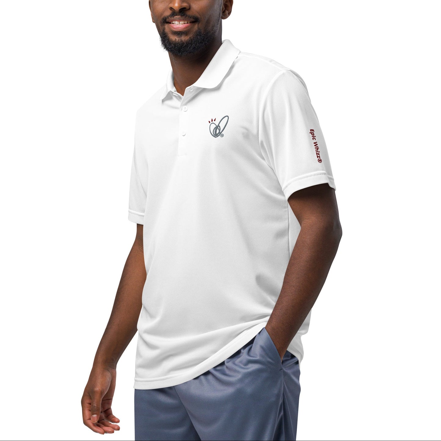 Epic Whizz® Heart-Embroidered_Unisex Adidas Sport Polo Shirt