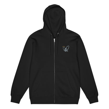 Epic Whizz® Heart-Embroidered_Unisex Premium Full Zip Hoodie