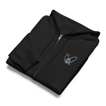 Epic Whizz® Heart-Embroidered_Unisex Premium Full Zip Hoodie