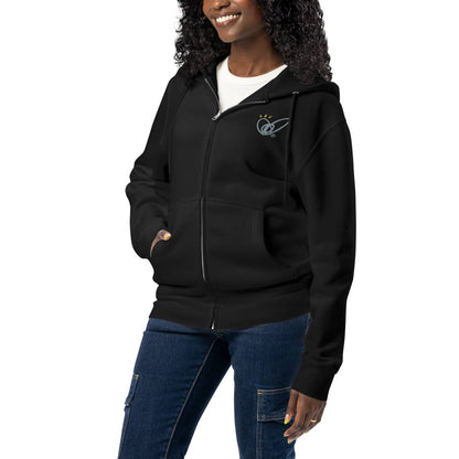 Epic Whizz® Heart-Embroidered_Unisex Premium Full Zip Hoodie