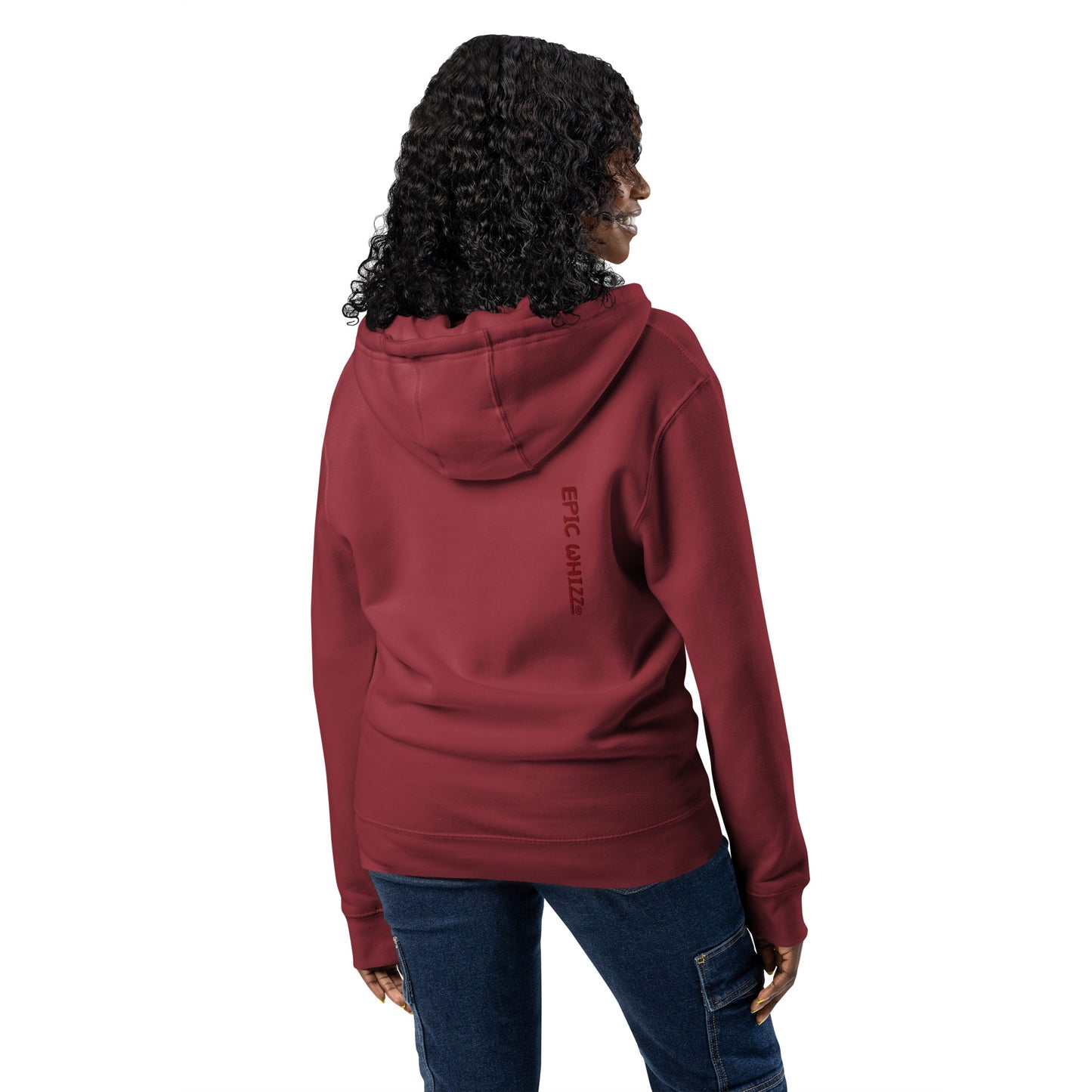 Epic Whizz® Heart-Embroidered_Unisex Premium Full Zip Hoodie