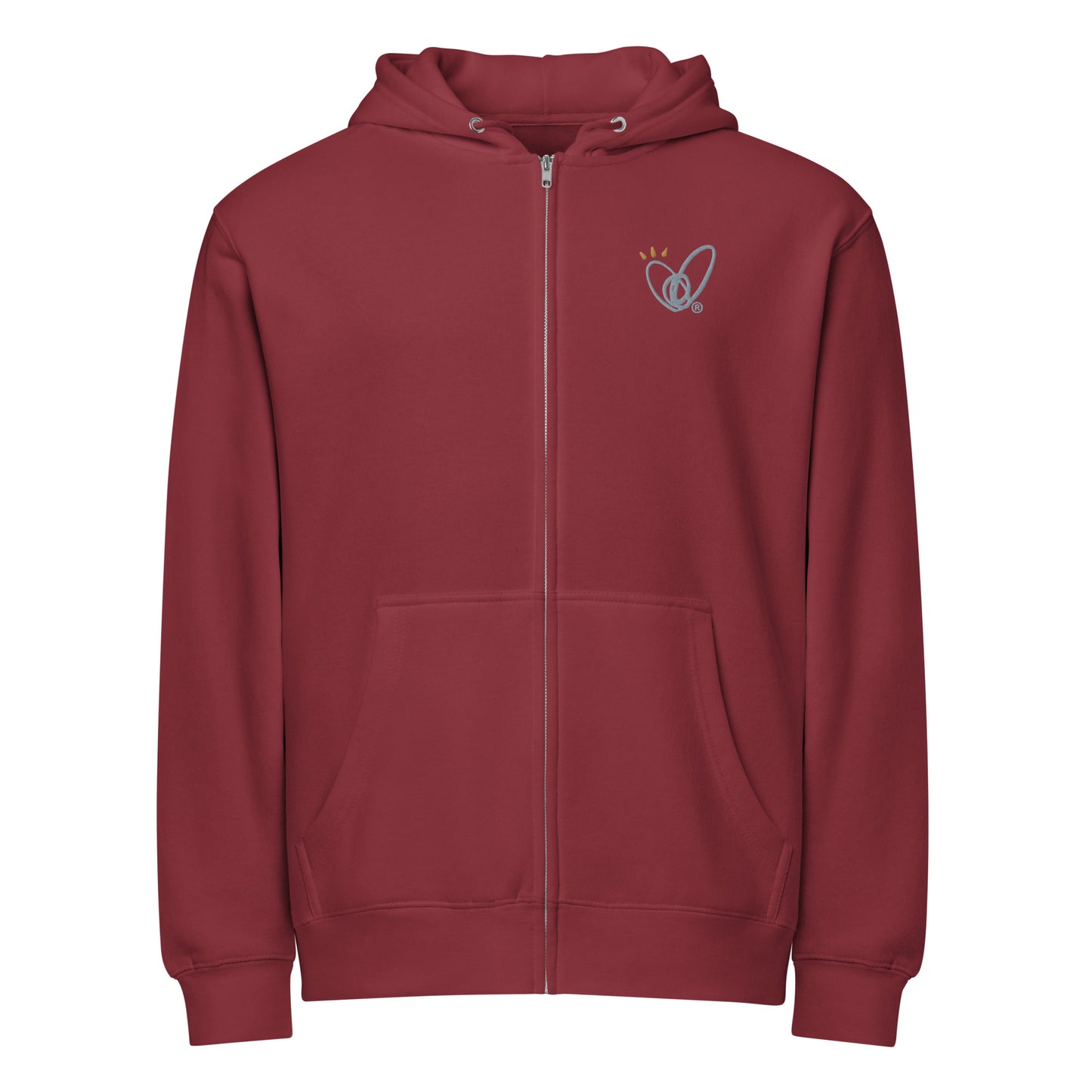 Epic Whizz® Heart-Embroidered_Unisex Premium Full Zip Hoodie