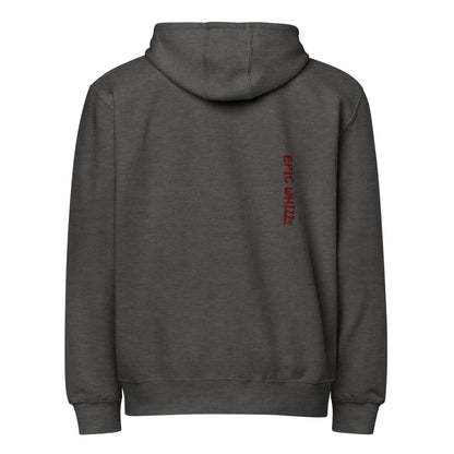 Epic Whizz® Heart-Embroidered_Unisex Premium Full Zip Hoodie