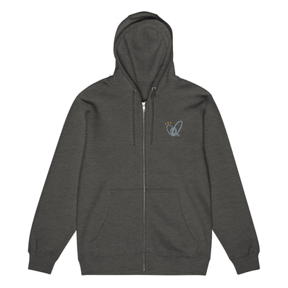 Epic Whizz® Heart-Embroidered_Unisex Premium Full Zip Hoodie
