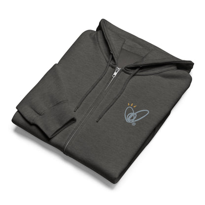 Epic Whizz® Heart-Embroidered_Unisex Premium Full Zip Hoodie